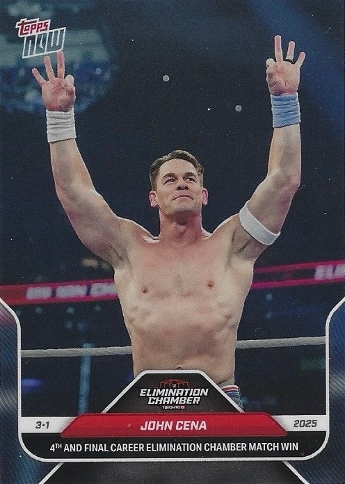 John Cena 4th and Final Career Elimination Chamber Match Win trading card PW Catalog