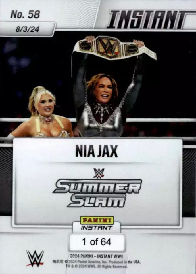 NIA JAX – NIA JAX Wins the Women’s Championship trading card PW Catalog