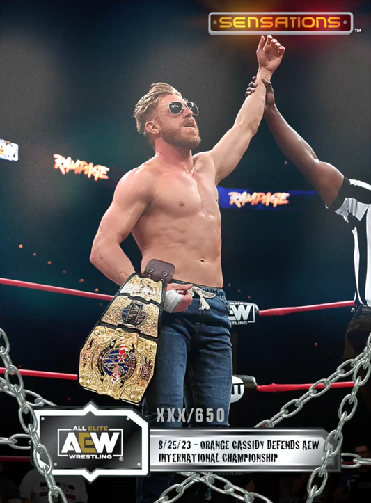 8/25/23 – Orange Cassidy – Orange Cassidy Defends AEW International Championship trading card PW Catalog