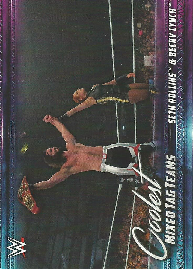 WWE Topps 2021 Becky Lynch and Seth Rollins MT-9 trading card PW Catalog