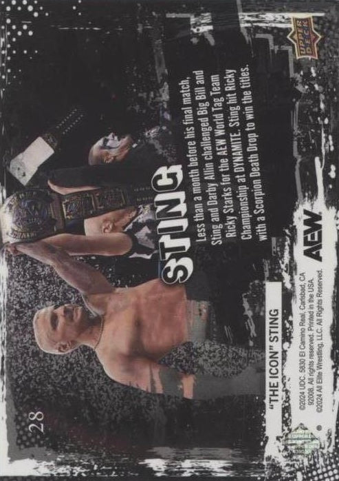2/7/24 – Sting WON AEW Gold for the First Time in HIS Career With Darby Allin on Dynamite trading card PW Catalog