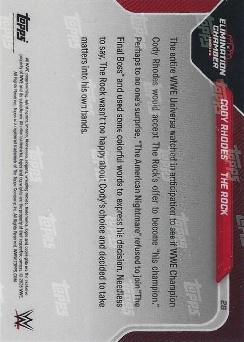 Cody Rhodes / the Rock NO Deal! WWE Champion Refuses to Sell HIS Soul trading card PW Catalog