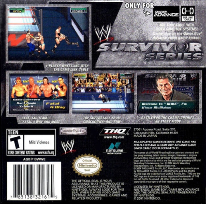 WWE Survivor Series [Game Boy Advance] PWcatalog