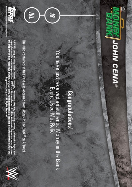 John Cena Returns to WWE trading card PW Catalog