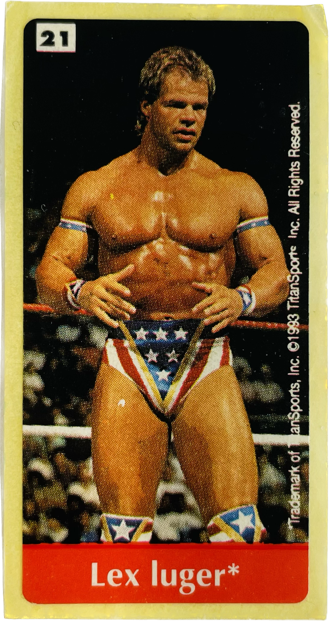 WWF Dunkin Bubble Gum Stickers (1993) No. 21 Lex Luger PW Catalog