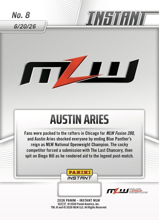 Austin Aries – Austin Aries Dethrones Blue Panther trading card PW Catalog