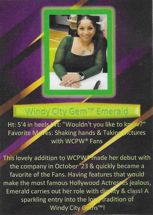 Windy City GEM Emerald trading card PW Catalog