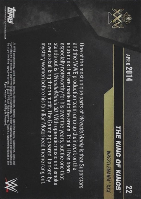 APR 6 2014 – the King of Kings Makes an Unforgettable Entrance trading card PW Catalog