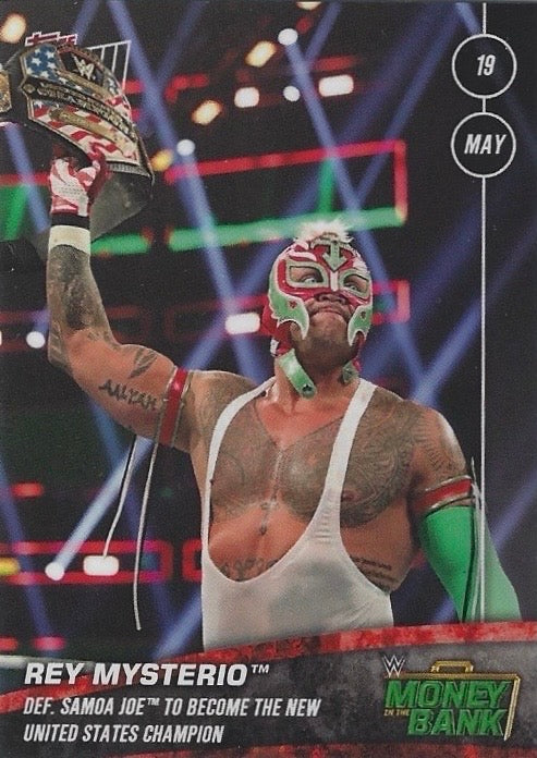REY Mysterio DEF. Samoa JOE to Become the New United States Champion trading card PW Catalog