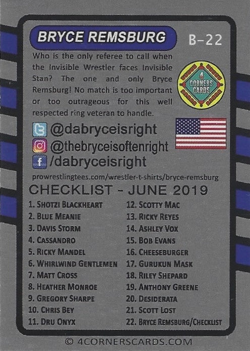 Bryce Remsburg / Checklist