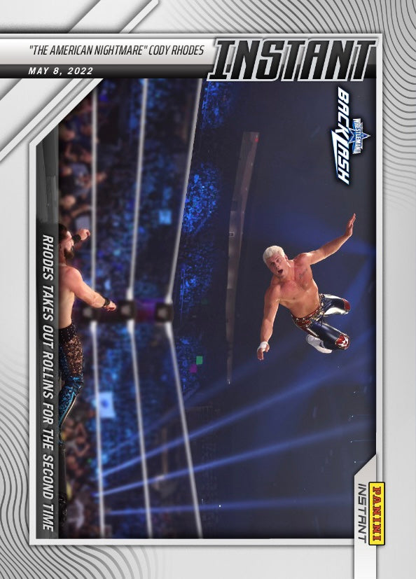 “The American Nightmare” Cody Rhodes – Rhodes Takes Out Rollins for the Second Time trading card PW Catalog