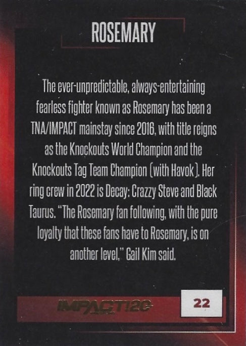 Rosemary trading card PW Catalog