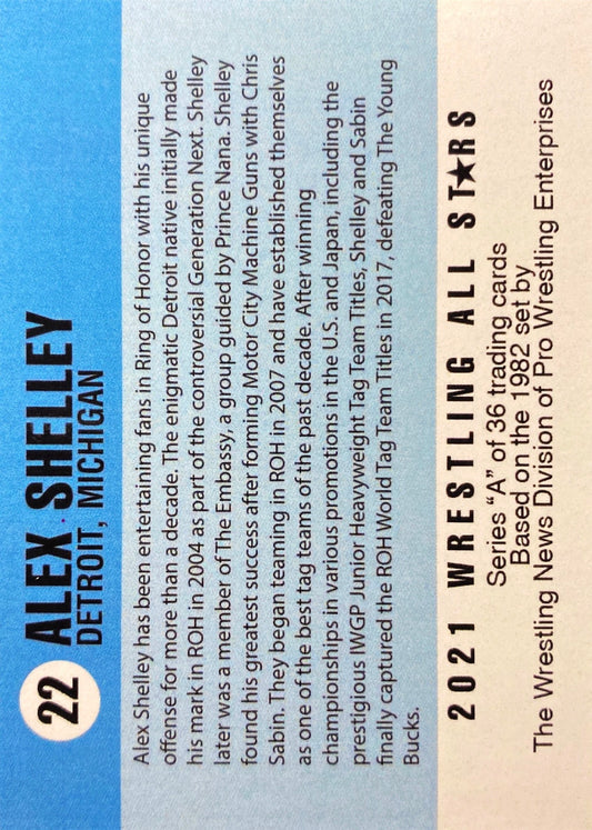 Alex Shelley trading card PW Catalog