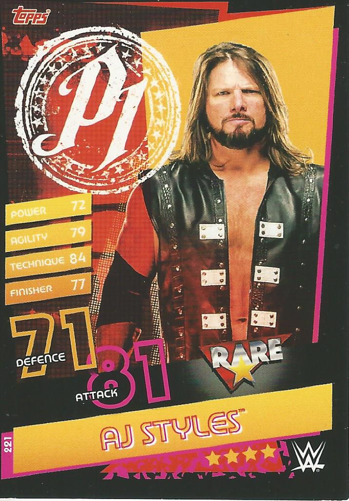 WWE Topps Slam Attax Reloaded 2020 AJ Styles #221