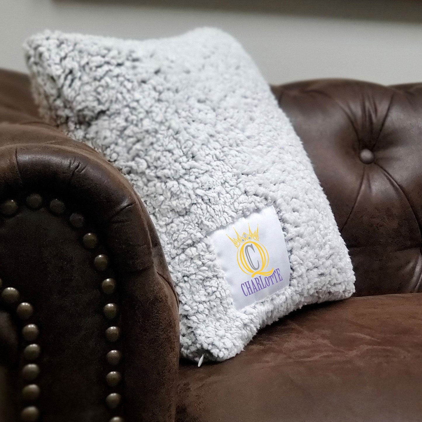 Charlotte Flair "Hail To The Queen" Sherpa Throw Pillow