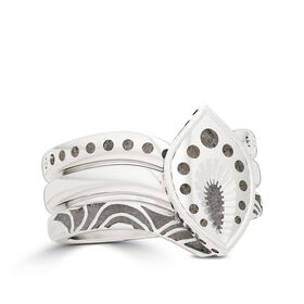 Charlotte Flair Bixler Beaded Stackable Ring in Sterling Silver