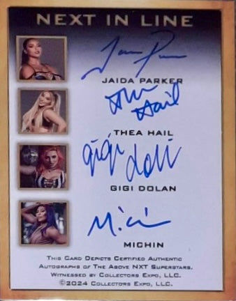 Tiffany Stratton / SOL Ruca / Lola Vice / Kelani Jordan / Jaida Parker / Thea Hail / Gigi Dolan / Michin trading card PW Catalog