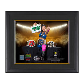 Bayley "Grand Slam Champion" 20 x 24 Used Ring Canvas Plaque