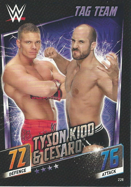 WWE Topps Slam Attax 2015 Then Now Forever Tyson Kidd & Cesaro #228