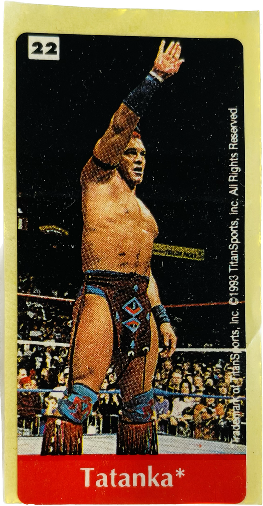 WWF Dunkin Bubble Gum Stickers (1993) #22 Tatanka