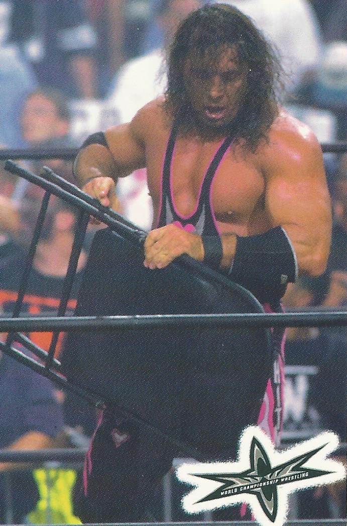 WCW Crazy Planet Stickers 1999 Bret Hart trading card PW Catalog