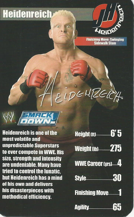 WWE Top Trumps Superstars 1 2005 John Heidenreich trading card PW Catalog