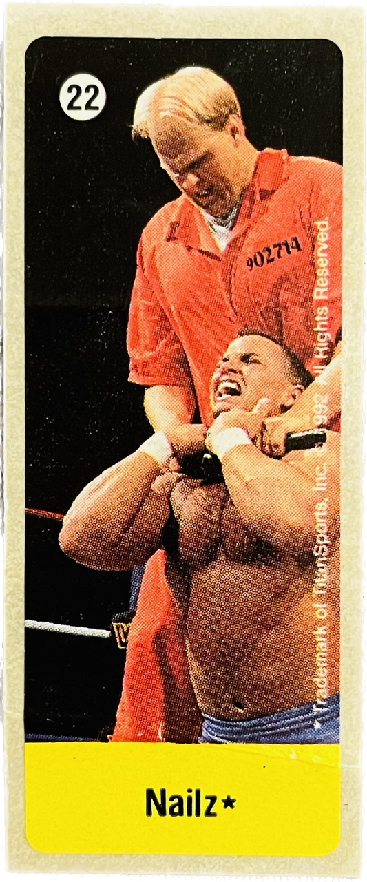 WWF Dunkin Bubble Gum Stickers (1992) No. 22 Nailz PW Catalog