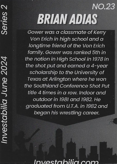Brian Adias trading card PW Catalog