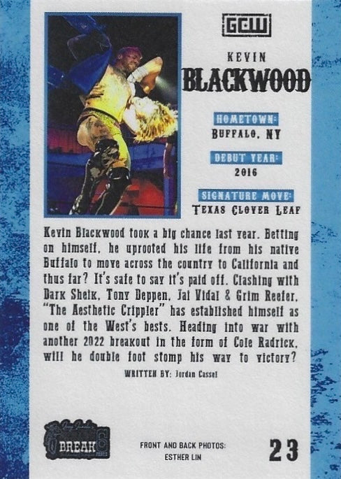 “The Aesthetic Crippler” Kevin Blackwood trading card PW Catalog