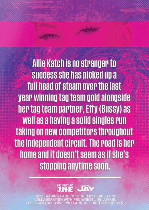 Allie Katch trading card PW Catalog