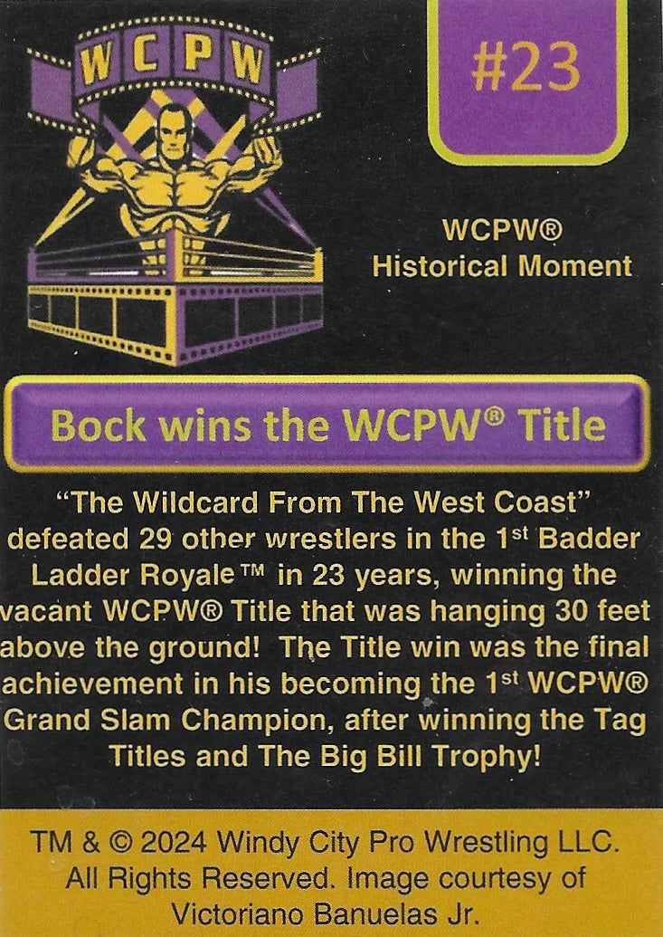 Bock Wins the Wcpw Title trading card PW Catalog