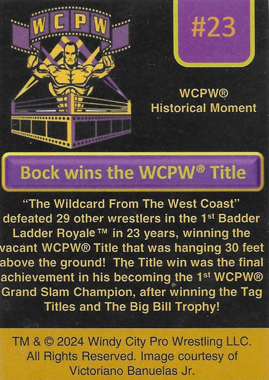 Bock Wins the Wcpw Title trading card PW Catalog