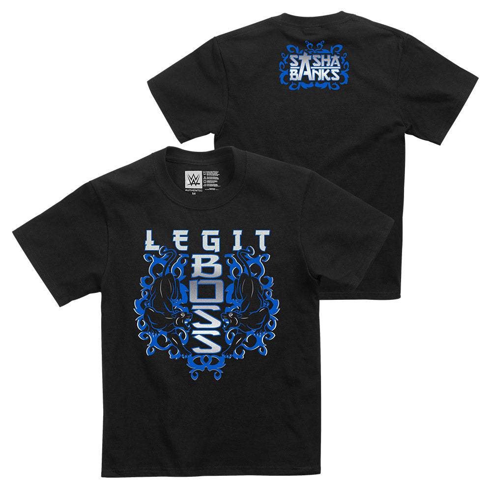 Sasha Banks "The Legit Boss" Youth Authentic T-Shirt T-Shirt PW Catalog