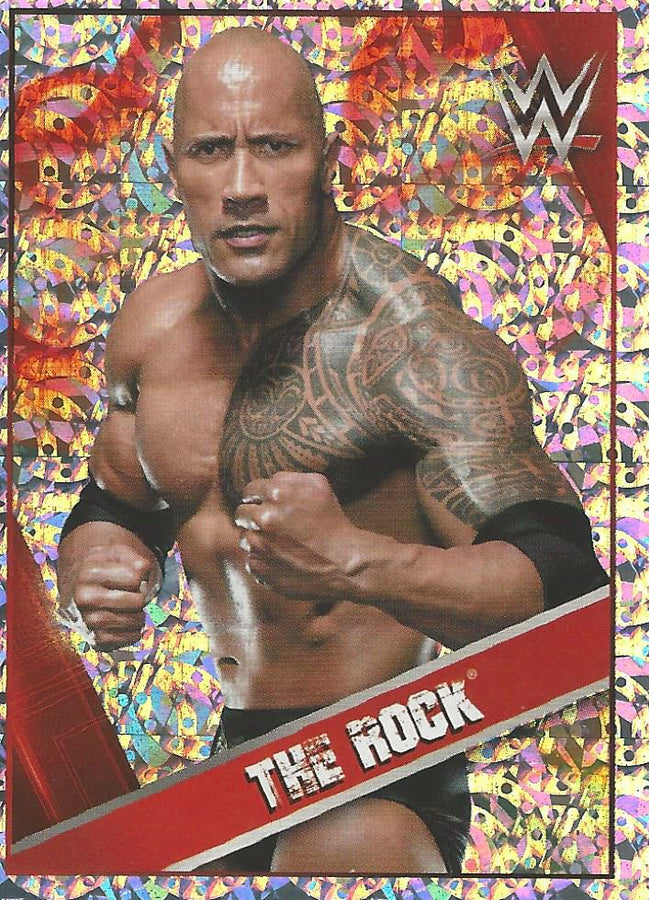 WWE Topps Then Now Forever 2016 Stickers Foil The Rock #230