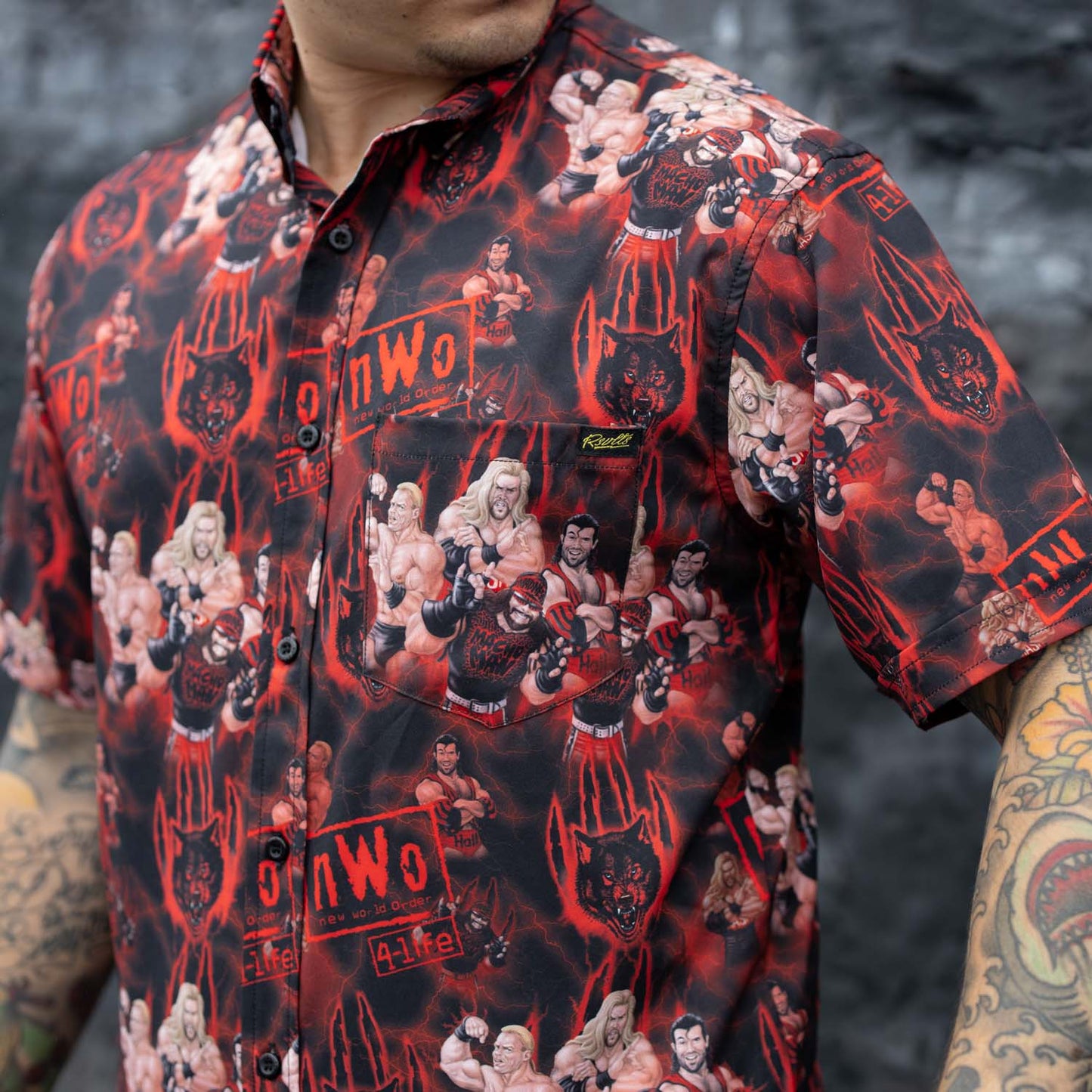 nWo Wolfpac RSVLTS Button Down Shirt