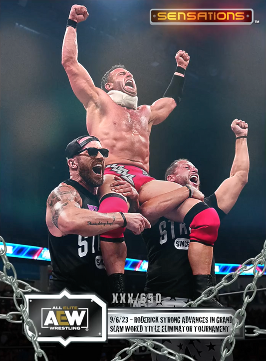 9/6/23 – Roderick Strong – Roderick Strong Advances in Grand Slam World Title Eliminator Tournament trading card PW Catalog