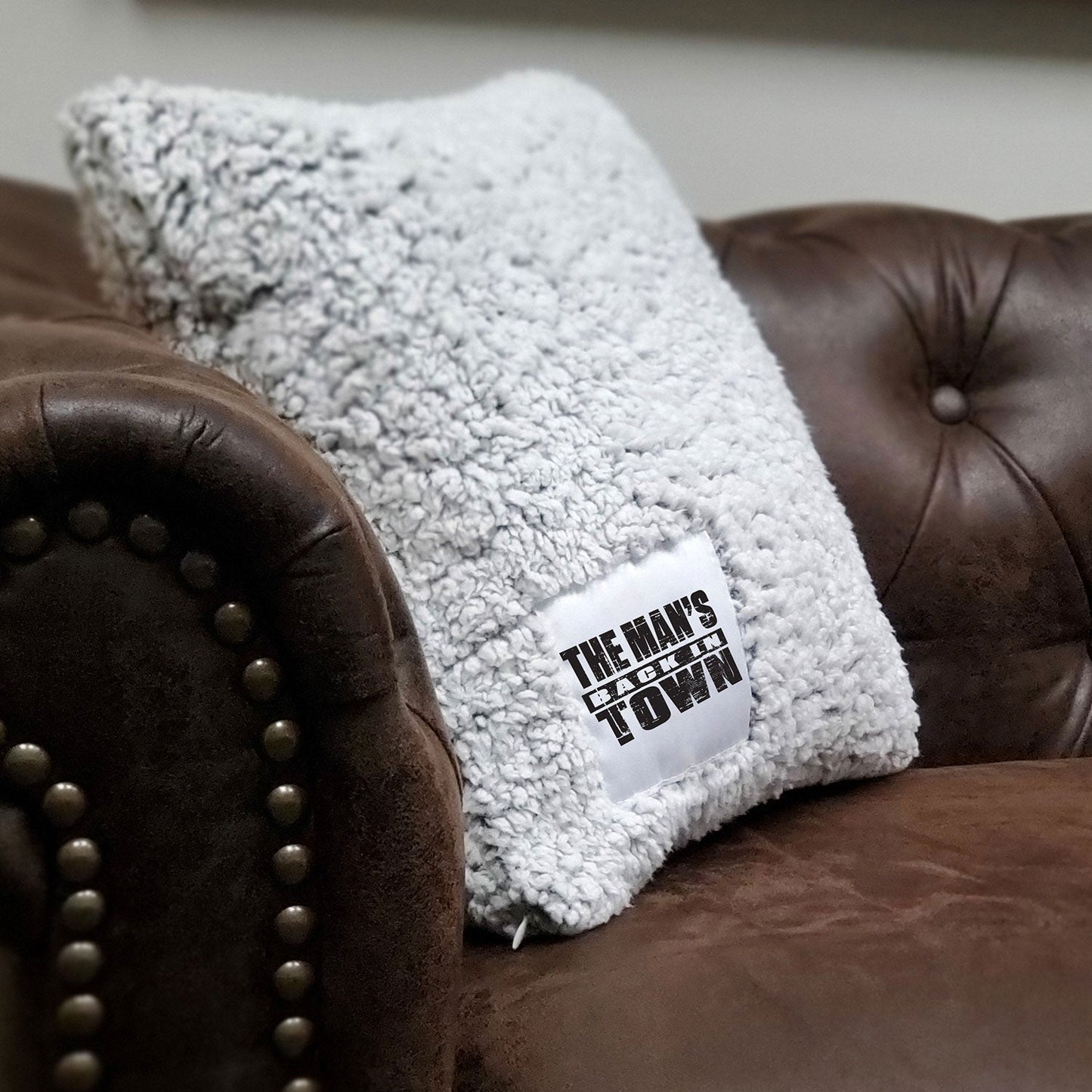 Becky Lynch "The Man's Back in Town" Sherpa Throw Pillow