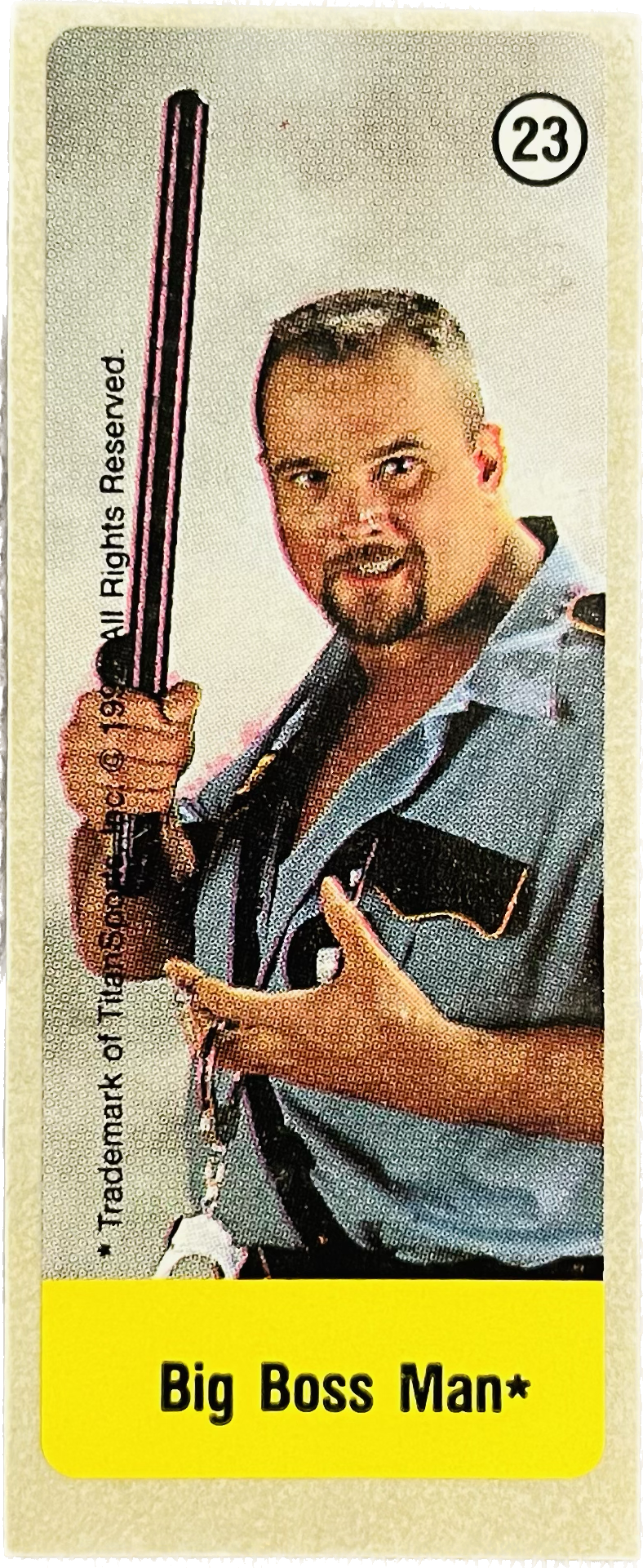 WWF Dunkin Bubble Gum Stickers (1992) No. 23 Big Bossman PW Catalog