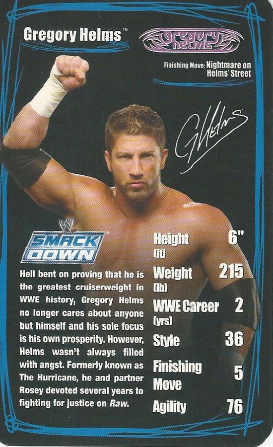 WWE Top Trumps 2006 Superstars 2 Gregory Helms trading card PW Catalog