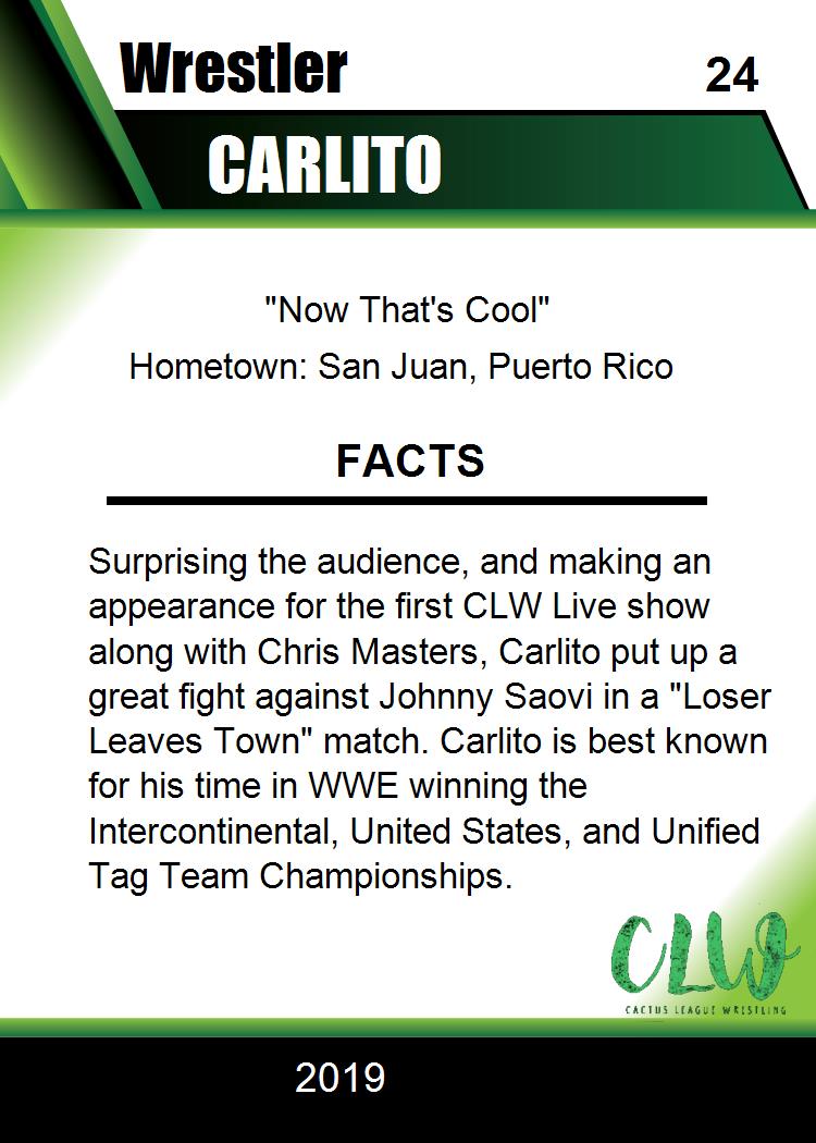 Carlito trading card PW Catalog