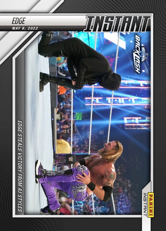 Edge – Edge Steals Victory From AJ Styles trading card PW Catalog