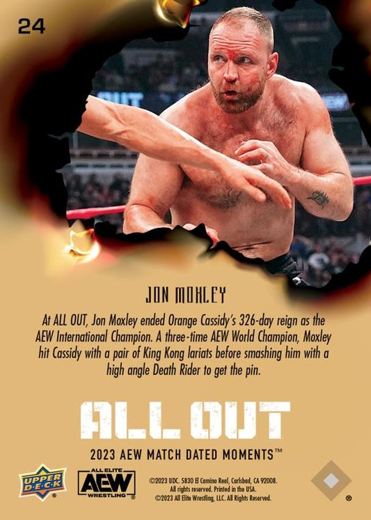JON Moxley – JON Moxley Bloodies Orange Cassidy EN Route to Claiming the AEW International Championship trading card PW Catalog