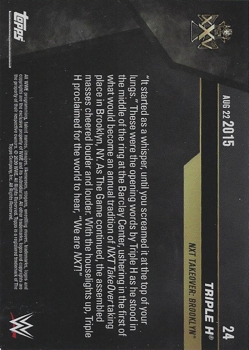 AUG 22 2015 – Triple H Introduces Brooklyn to NXT trading card PW Catalog
