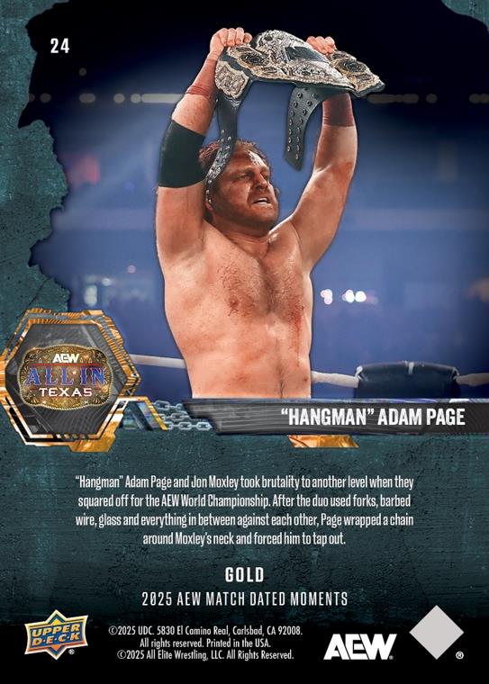 “Hangman” Adam Page – “Hangman Adam Page Defeats JON Moxley to Begin HIS Second Reign AS the AEW World Champion