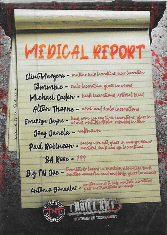 Medical Report trading card PW Catalog