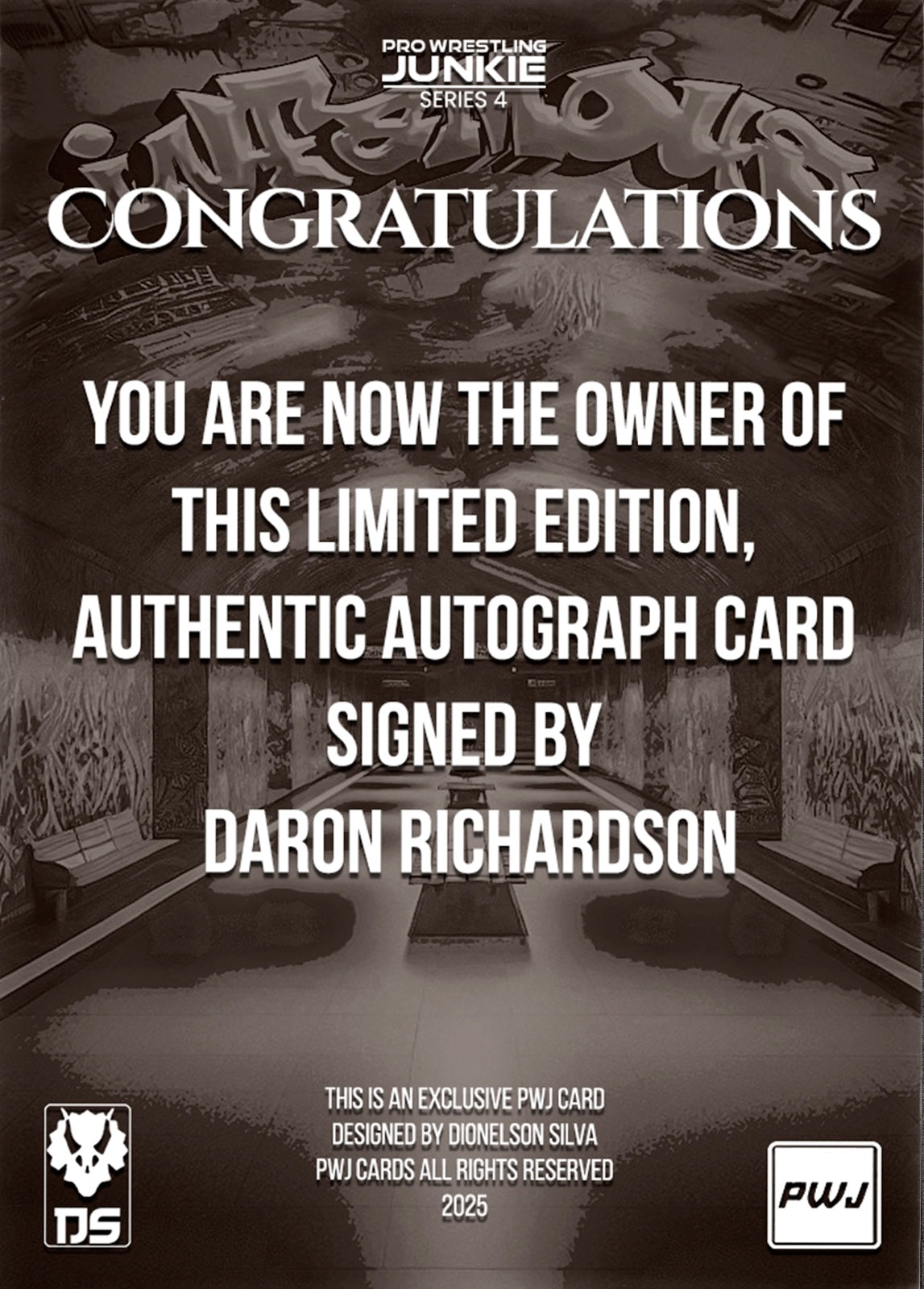 Daron Richardson trading card PW Catalog