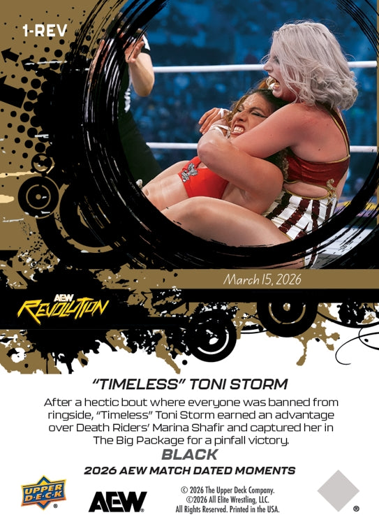 “Timeless” Toni Storm – “Timeless” Toni Storm Earns a Hard-Fought Pinfall Victory Over Death Riders’ Marina Shafir trading card PW Catalog