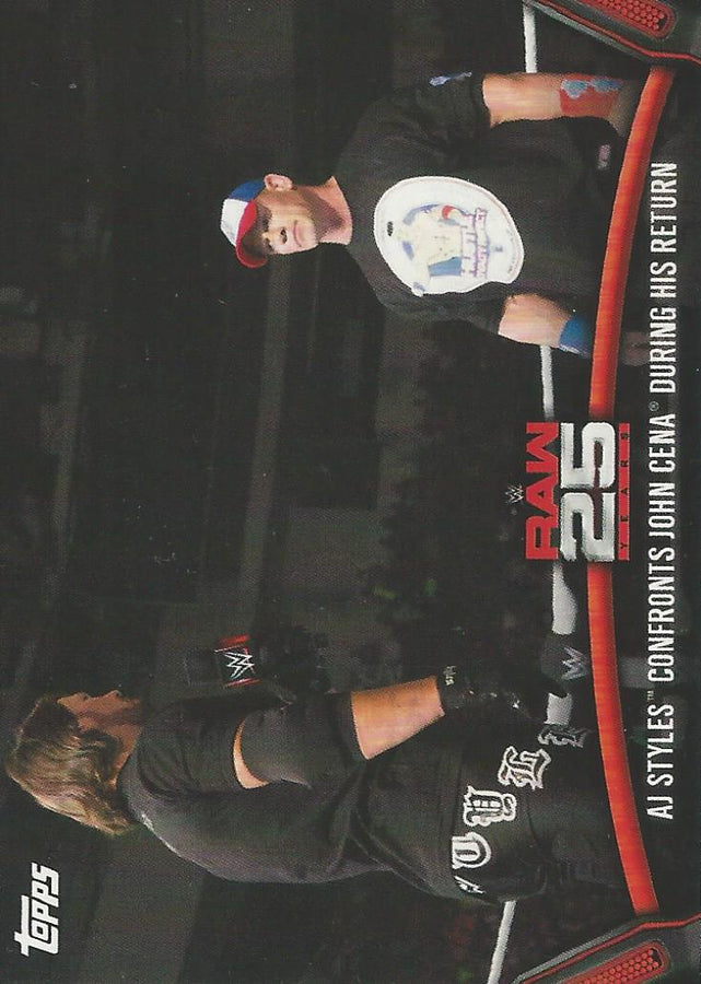 WWE Topps Then Now Forever 2018 AJ Styles and John Cena Raw-44 trading card PW Catalog