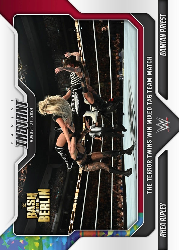 Rhea Ripley / Damian Priest – the Terror Twins Win Mixed TAG Team Match trading card PW Catalog