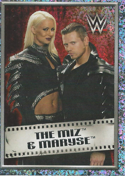 WWE Topps 2018 Stickers The Miz and Maryse Foil #248